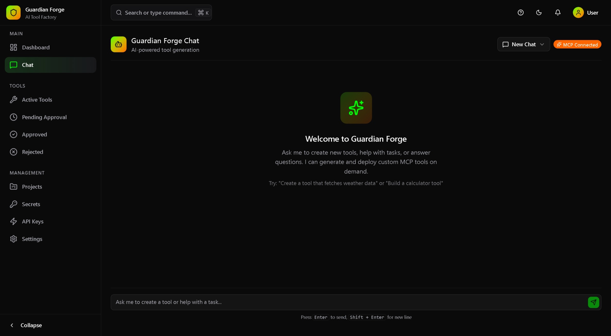 Guardian Forge Chat Interface